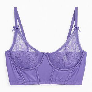 Secret Midnight Lavender Lace Balconette Bra | Size S